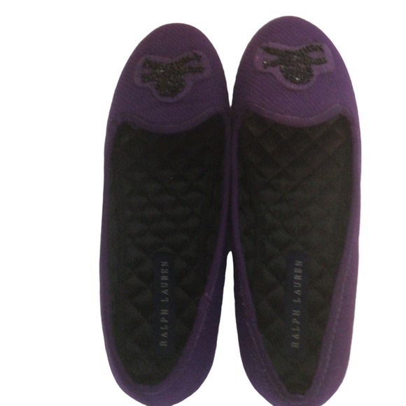 Ralph Lauren Skull and Bones Purple Flats/Slippers - Picture 7 of 10